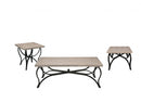 Decor Living Room Decor Ideas - 48" X 24" X 19" 3pc Gray Oak And Black Coffee And End Set HomeRoots