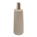 Decorative Bottle Shaped Ceramic Vase with Textured Pattern, Champagne Silver-Vases-Silver-Ceramic-JadeMoghul Inc.