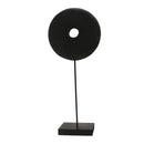 Decorative Wooden Ring with Iron Base, Large, Black-Decorative Objects-Black-Wood and Iron-JadeMoghul Inc.