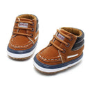 Delebao Autumn Spring Frosted Texture Soft Bottom Toddler Shoes By Hand Baby Shoes Cotton Shoes Keep Warm Lace Up First Walkers-Brown-1-JadeMoghul Inc.