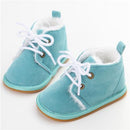 Delebao Cotton Shallow Baby Shoes Lace-Up Solid For Autumn Winter Warm Baby Girl Shoes High Quality Rubber First Walkers-Blue-1-JadeMoghul Inc.
