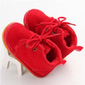 Delebao Cotton Shallow Baby Shoes Lace-Up Solid For Autumn Winter Warm Baby Girl Shoes High Quality Rubber First Walkers-Red-1-JadeMoghul Inc.