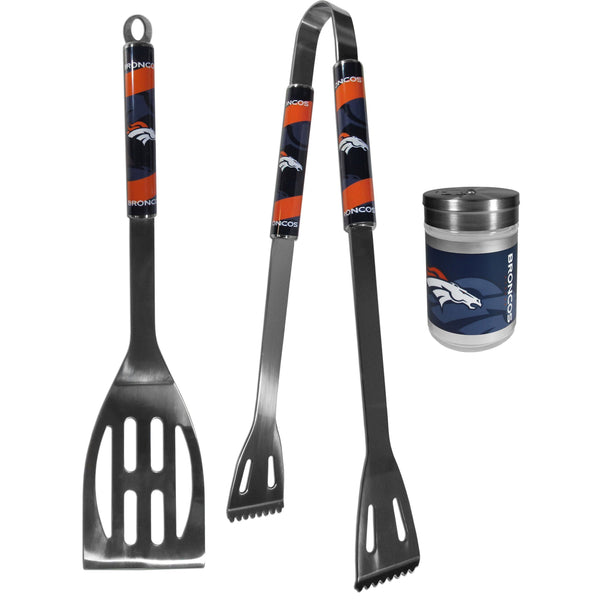 Denver Broncos 2pc BBQ Set with Season Shaker-Tailgating Accessories-JadeMoghul Inc.