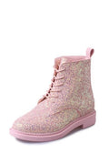 Designer Inspired Glitter Ankle Boots-Pink-4-JadeMoghul Inc.