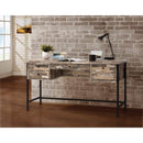 Desks and Hutches Rustic Style Wooden Writing Desk with Drawers Benzara