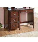 Desks and Hutches Smart Looking Computer Desk, Cherry Brown Benzara