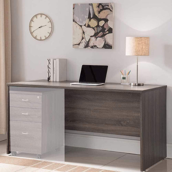 Desks and Hutches Smooth Surface and Stylish Desk, Brown Benzara