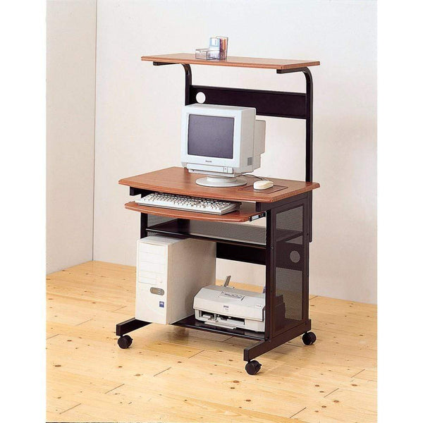 Desks and Hutches Stupendous computer desk with storage, Brown and Black Benzara
