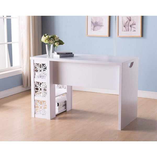 Writing/ Computer Desk With Floral Design, White