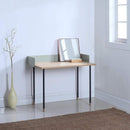 Desks Bedroom Desk - 83.6" x 83.6" x 60" Beige Veneer Steel Desk HomeRoots