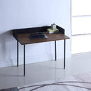 Desks Bedroom Desk - 83.6" x 83.6" x 60" Walnut Veneer Steel Desk HomeRoots