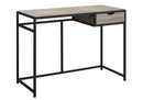 Desks Black Desk - 20" x 42'.25" x 30" Dark Taupe, Black, Mdf, Metal - Computer Desk HomeRoots