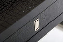Desks Black Desk - 21" Black Crocodile MDF and Steel Desk HomeRoots