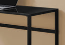 Desks Black Desk - 22" x 48" x 30" Black, Black, Tempered Glass, Metal - Computer Desk HomeRoots