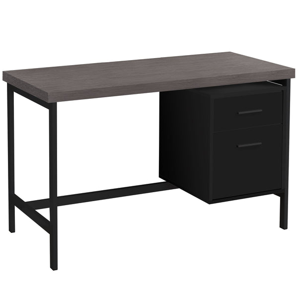 Desks Black Desk - 23'.75" x 47'.25" x 30'.75" Black, Grey, Particle Board, Hollow-Core, Metal - Computer Desk HomeRoots