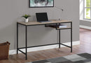 Desks Black Desk - 30" Dark Taupe MDF and Black Metal Computer Desk HomeRoots