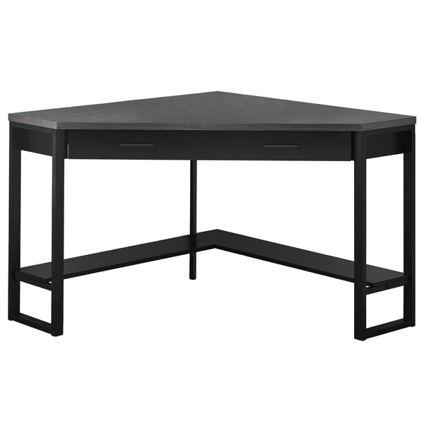 Desks Black Desk - 42" x 42" x 30" Black/Grey, Top Corner - Computer Desk HomeRoots