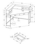 Desks Black Desk - 47'.5" x 47'.5" x 42" Taupe, Reclaimed Wood Corner - Computer Desk HomeRoots