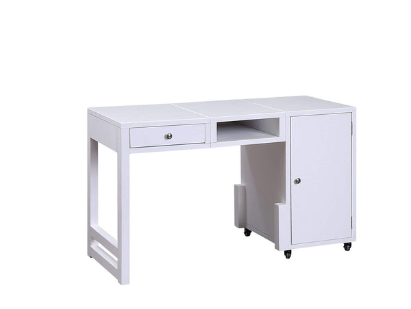 Desks Cheap Computer Desk - 20" X 48" X 30" White Wood Veneer Desk (Convertible) HomeRoots