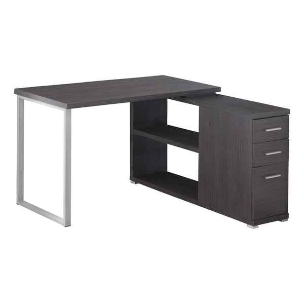 Desks Cheap Desk - 47'.25" x 47'.25" x 29'.5" Grey, Silver, Particle Board, Hollow-Core, Metal - Computer Desk With A Hollow Core HomeRoots