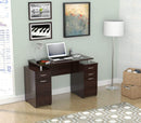 Desks Desk with Drawers - 30" Espresso Melamine and Engineered Wood Computer Desk with 4 Drawers HomeRoots
