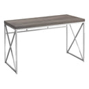 Desks Desks For Sale - 29.75" Dark Taupe Particle Board and Chrome Metal Computer Desk HomeRoots