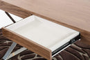 Desks Home Office Desk - 30" Walnut Veneer and Steel Office Desk HomeRoots