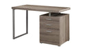 Desks Modern Desk 23'.75" x 47'.25" x 30" Dark Taupe, Silver, Particle Board, Hollow-Core, Metal, Computer Desk 3477 HomeRoots