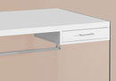 Desks White Desk - 23'.75" x 48" x 30" White, Clear, Particle Board, Glass, Metal, Tempered Glass - Computer Desk HomeRoots
