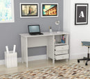 Desks White Desk 29.7" White Melamine and Engineered Wood Computer Desk 9796 HomeRoots