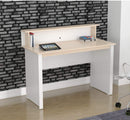 Desks White Desk - 37.4" White Melamine and Engineered Wood Writing Desk HomeRoots