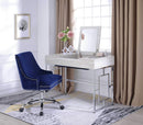 Desks White Desk - 44" X 20" X 32" Chrome And White Metal Tube Vanity Desk HomeRoots