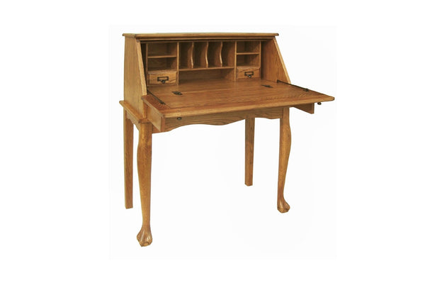 Desks Wooden Desk - 32.5" X 16.75" X 41.5" Harvest Oak Hardwood Secretary Drop Leaf Desk HomeRoots