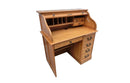 Desks Wooden Desk - 40.5" X 24" X 45" Harvest Oak Hardwood Student Roll Top Desk HomeRoots