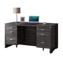 Wooden Desk With Locking Drawers, Dark Taupe Gray