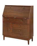 Desks Writing Desk - 36" X 16" X 44" Walnut Solid Wood Desk HomeRoots