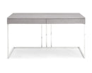 Desks Writing Desk - Desk In Gray Oak Veneer With Stainless Steel Base HomeRoots