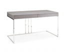 Desks Writing Desk - Desk In Gray Oak Veneer With Stainless Steel Base HomeRoots
