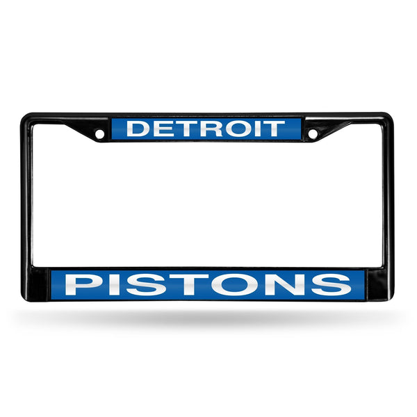 Honda License Plate Frame Detroit Pistons Black Laser Chrome Frame