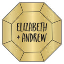 Diamond Diecut Sticker - Metallic Vinyl Metallic Silver (Pack of 1)-Wedding Favor Stationery-Gold-JadeMoghul Inc.