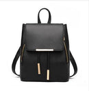 DIDA BEAR Women Backpack High Quality PU Leather Mochila Escolar School Bags For Teenagers Girls Leisure Backpacks Candy Color-Black-JadeMoghul Inc.