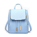 DIDA BEAR Women Backpack High Quality PU Leather Mochila Escolar School Bags For Teenagers Girls Leisure Backpacks Candy Color-Sky Blue-JadeMoghul Inc.