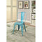 Dining Furniture Set of Two Metal Dining Side Chairs, Glossy Blue Benzara