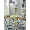 Dining Furniture Set of Two Metal Dining Side Chairs, Glossy Brass Benzara