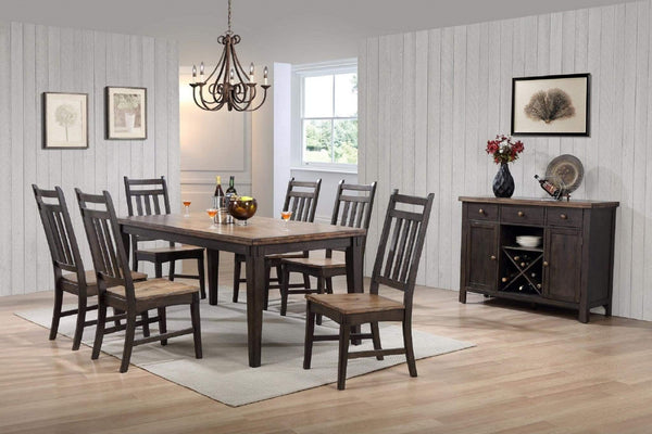 Dining Sets Cheap Dining Room Sets - 47.625" X 54" X 41.5" Two-Tone Hardwood 8 Piece Dining Set HomeRoots
