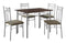 Dining Sets Dining Room Sets - 60" x 76" x 102" Cappuccino, Silver, Foam, Metal, Linen - 5pcs Dining Set HomeRoots