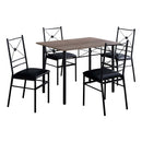 Dining Sets Dining Room Sets - 63" x 76" x 102" Dark Taupe, Black, Foam, Metal - 5pcs Dining Set HomeRoots