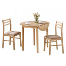 Dining Sets Dining Room Sets - 68" x 66'.5" x 95" Natural, Beige, Foam, Solid Wood, Polyester Blend - 3pcs Dining Set HomeRoots