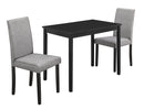 Dining Sets Dining Room Sets - 68" x 75" x 102" Grey, Black, Solid Wood, Foam, Veneer, Linen - 3pcs Dining Set HomeRoots
