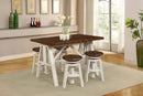 Dining Sets Modern Dining Room Sets - 54" X 34" X 58" Sand Espresso Hardwood 5 Piece Adjustable Dining Set HomeRoots